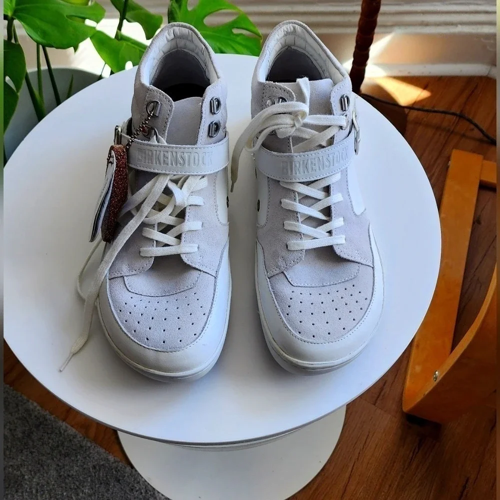 Birkenstock Men's White Ranga Suede Leather High Top Sneakers Size 10.5‎